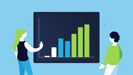 presentación de negocios con gráfico en crecimiento