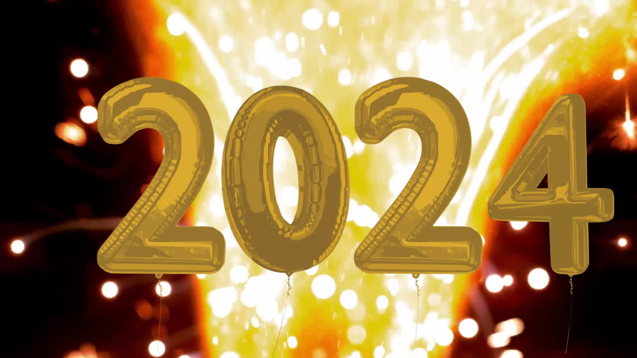 animación de 2024 sobre fuegos artificiales y fuego contra fondo negro