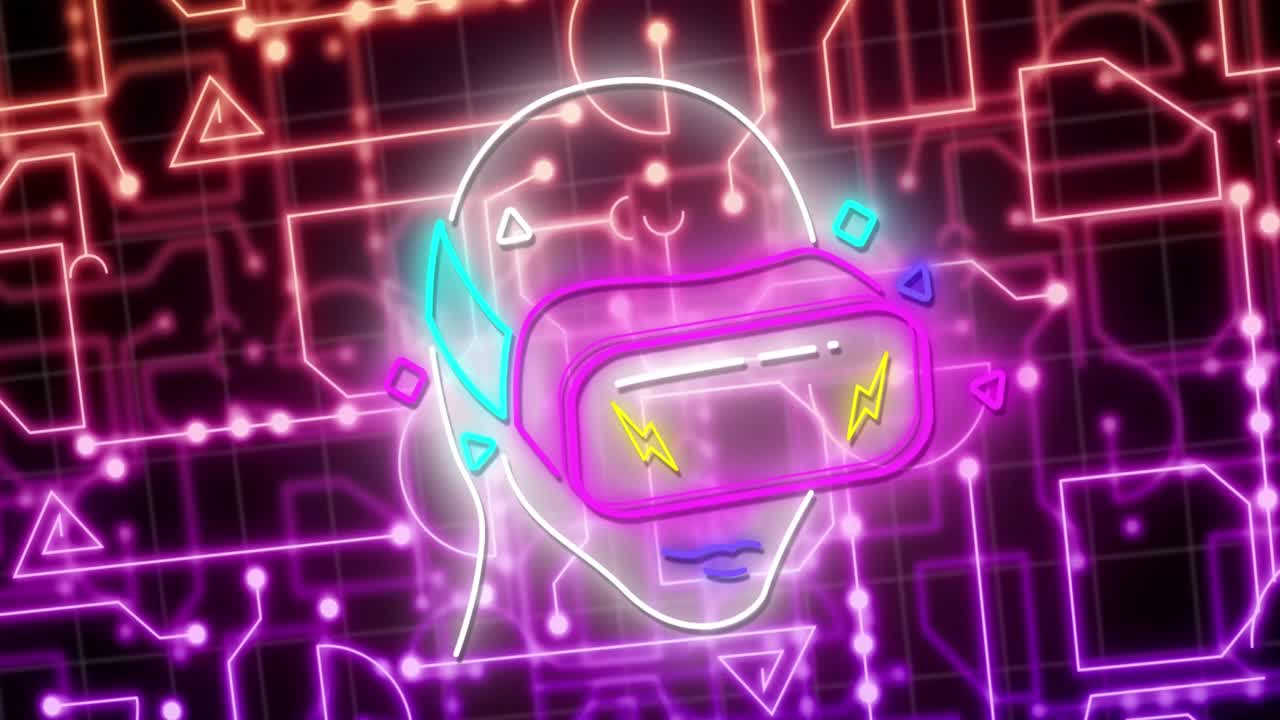 animación de la cabeza humana utilizando auriculares vr y procesamiento de datos a través de una placa de circuito