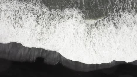 Aerial:-Top-down-view-of-Reynisfjara-beach