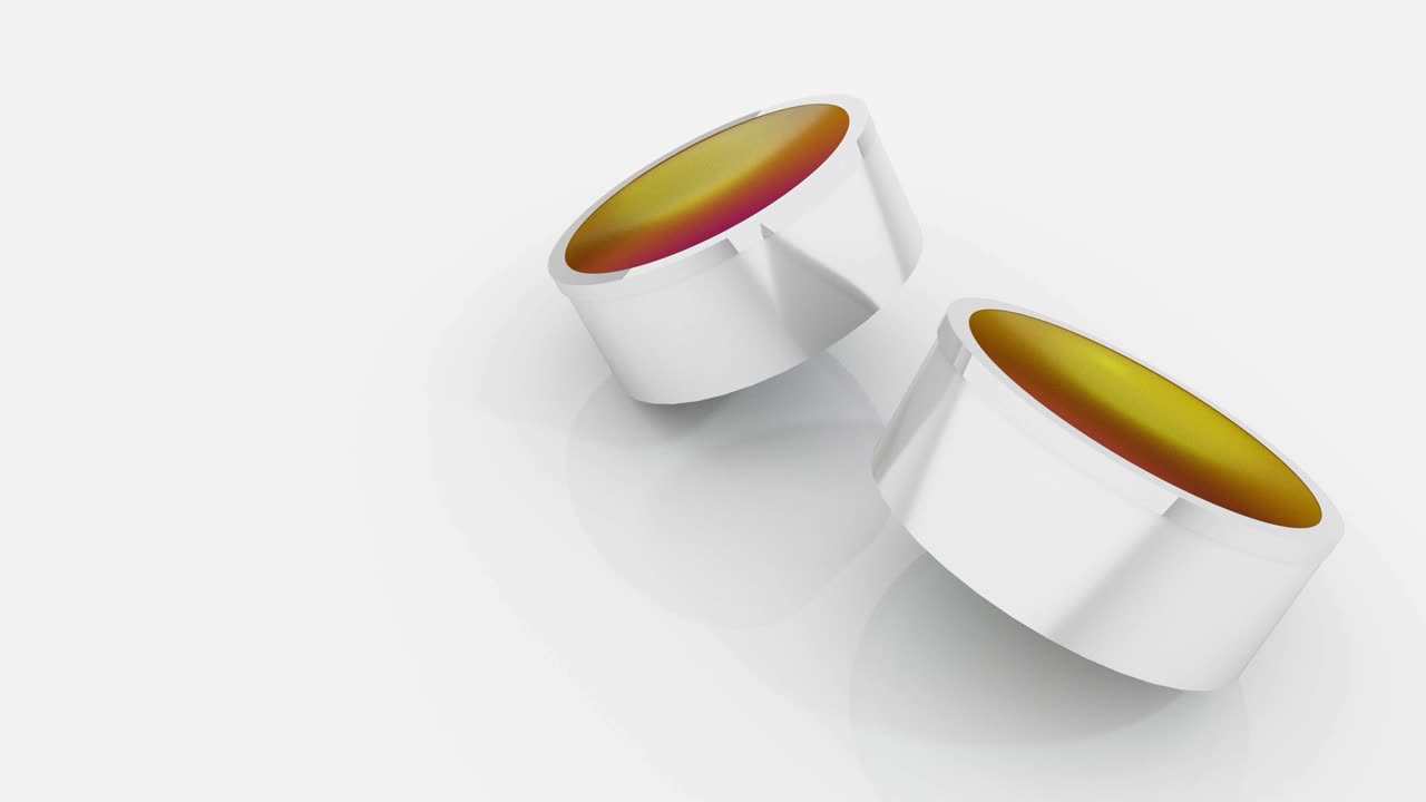 3d 실린더와 유리 반사 표면 회전 4k 애니메이션 루핑 렌더링