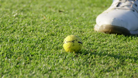 close up practice golf ball hit with wedge slow motion hd