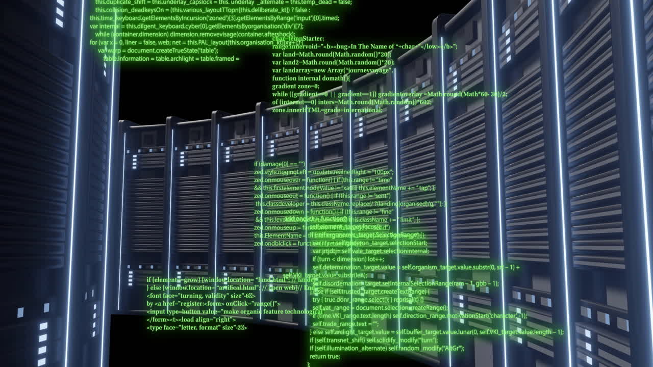 Animation of digital data processing over computer servers
