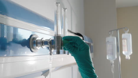 medical equipment and iv setup in a hospital room