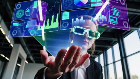 holographic data presentation by business professionals