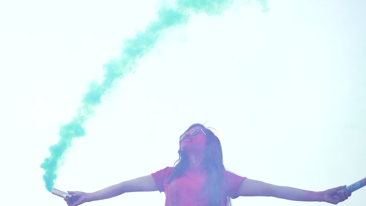 인도 축제 홀리 축제 슬로모션