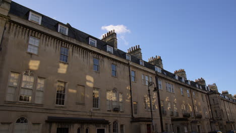 exterior of georgian townhouse in city of bath in somerset, england