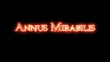 annus mirabilis escrito con un bucle de fuego.
