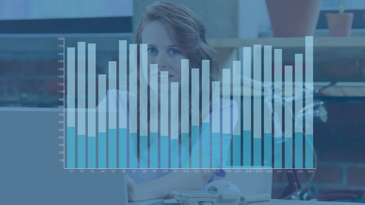 Animation af statistik og databehandling over et computerkredsløb
