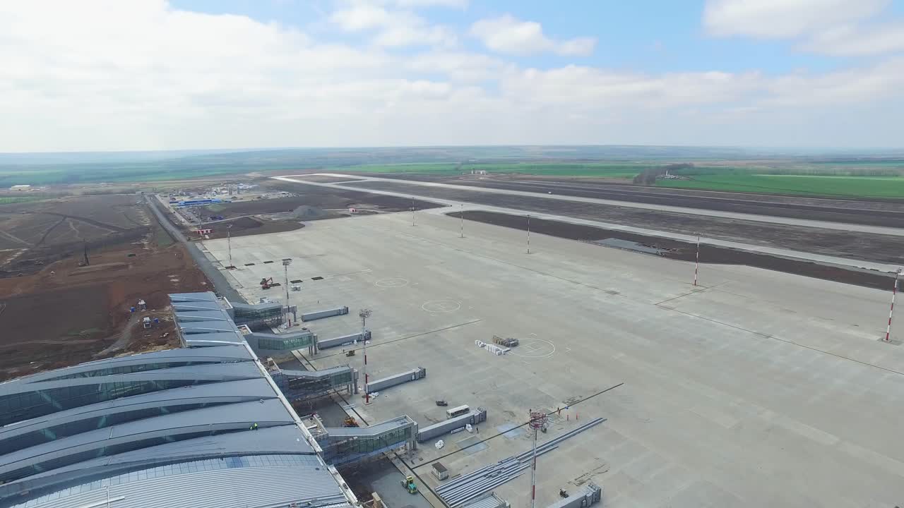 vista aérea del sitio de construcción del aeropuerto