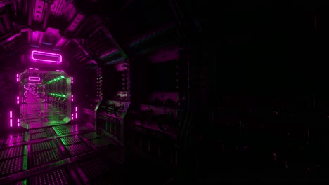 futuristic neon corridor