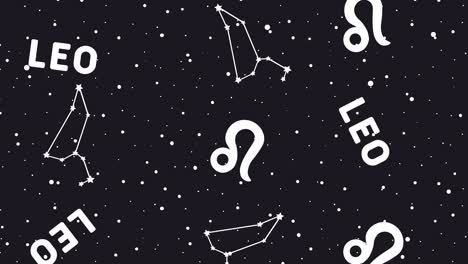 Leo signs, zodiac background