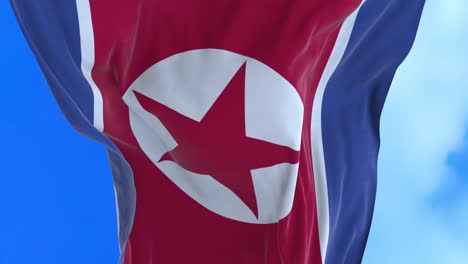 un bucle sin costuras de la bandera de corea del norte.