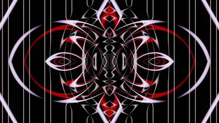 Looped abstraction of a red-white pattern