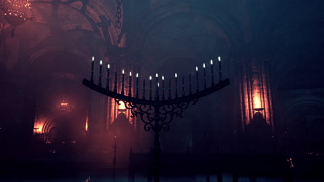 dark and mysterious gothic cathedral interior