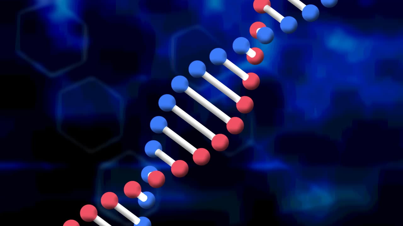 Animation of dna strand on black background
