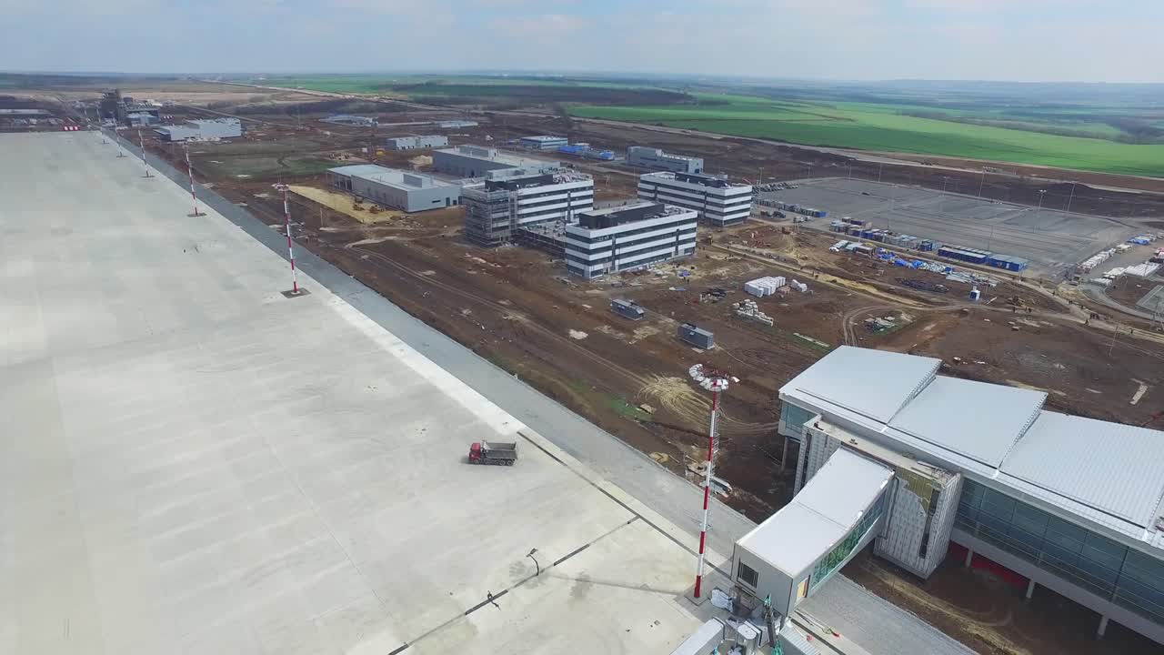 공항 건설 현장 공중 사진