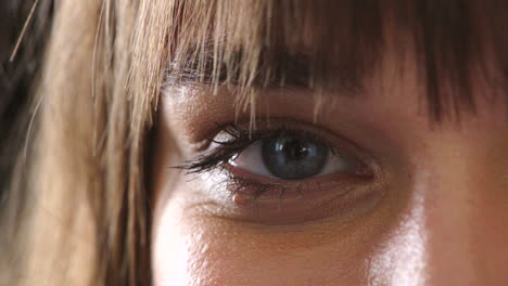 closeup of a woman testing her vision