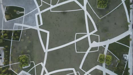 high vertical view of miami beach's convention center park design