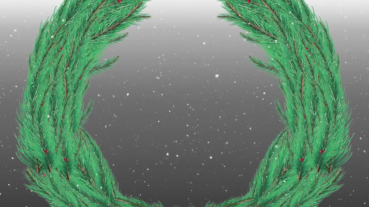 검은 바탕에 꽃봉오리 위에 내리는 눈의 애니메이션