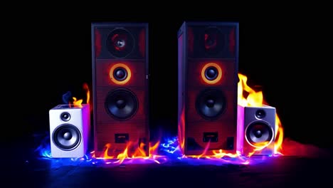 speakers on fire
