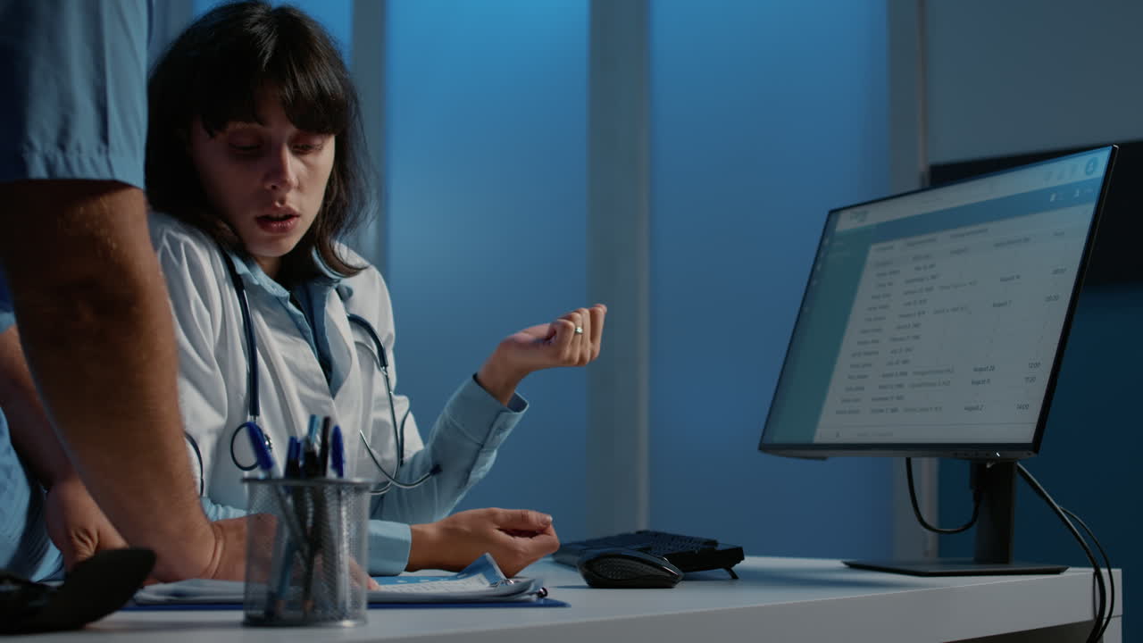 Doctors Discussing Patient Information on Computer