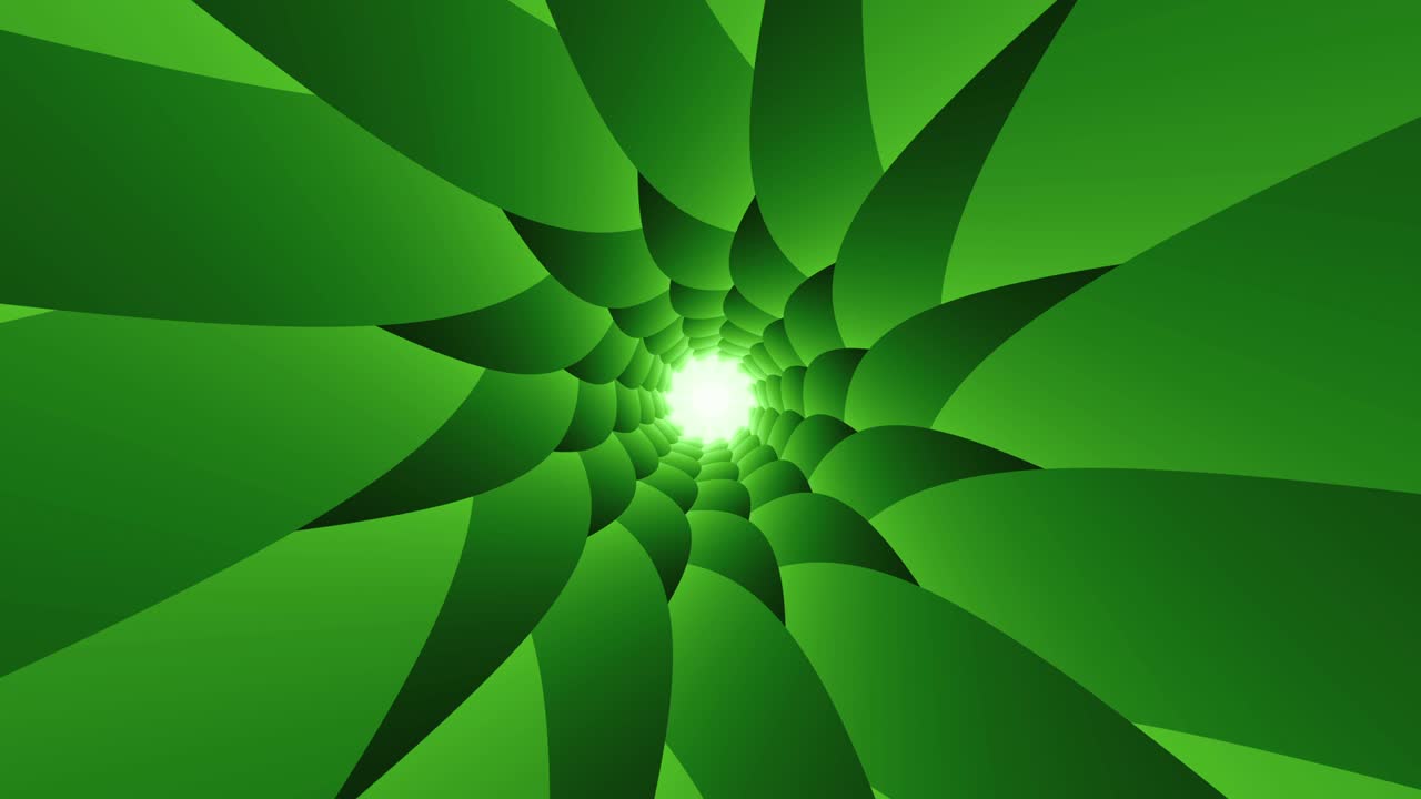 abstractas formas verdes en bucle naturaleza fondo de túnel hipnótico