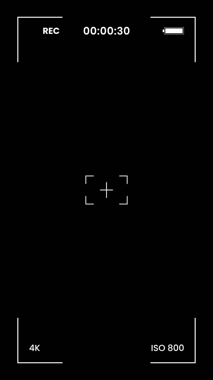 Digital Camera Recording Interface Overlay with Timer and 4K Indicator