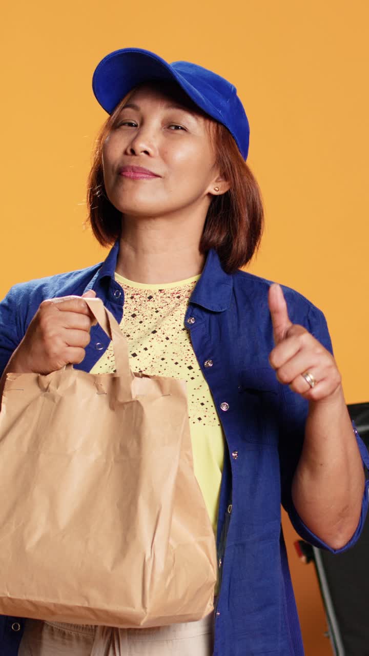 Woman Holding Food Delivery Bag