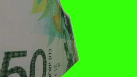 close-up of israeli 50 new shekels banknote