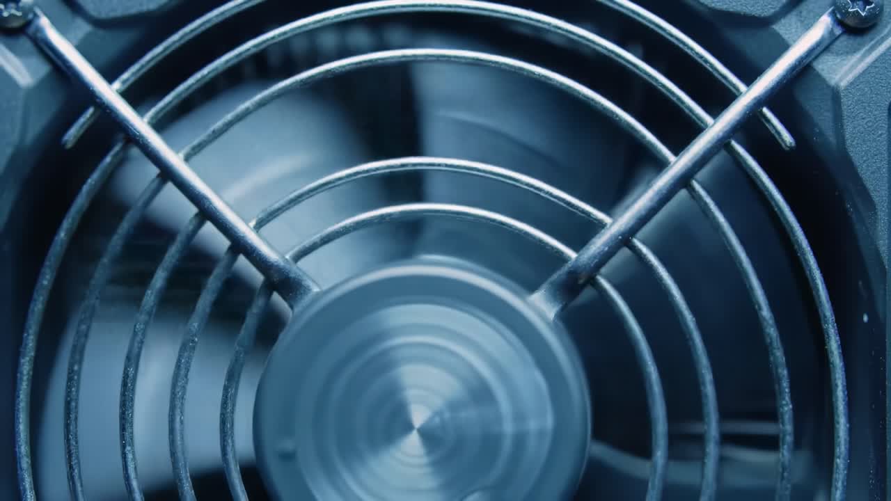 컴퓨터 팬의 클로즈업