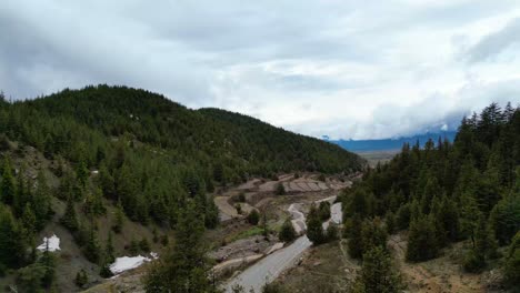 Vista-De-La-Jungla,-El-Dron-Vuela-Sobre-Un-Paisaje-De-Montañas-Densas-Y-Verdes-Cubiertas-De-Bosques,-Vista-Aérea-De-Montañas-De-Bosques-Verdes-Y-Exuberantes,-Vista-De-La-Jungla