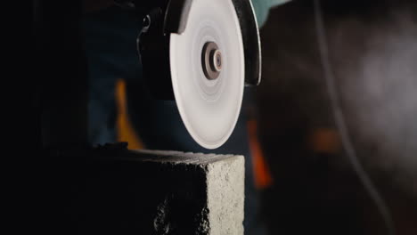 cutting concrete block with a circular saw