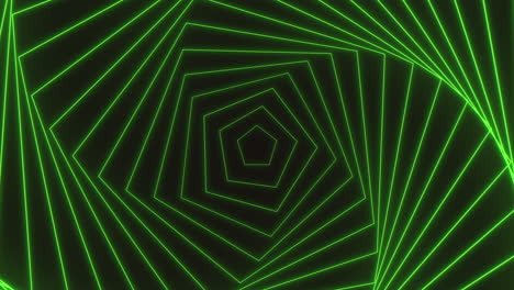 psychedelic and illusion green neon hexagons on black gradient