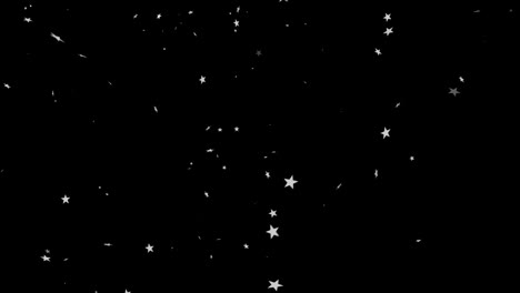 animación de estrellas de navidad cayendo sobre un fondo negro