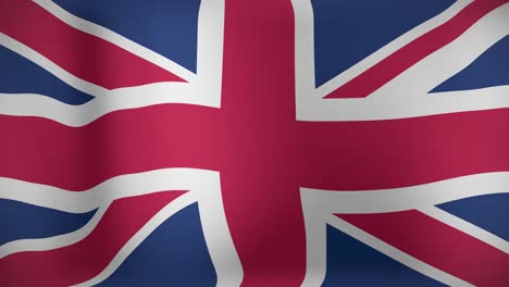 animation of national flag of uk waving