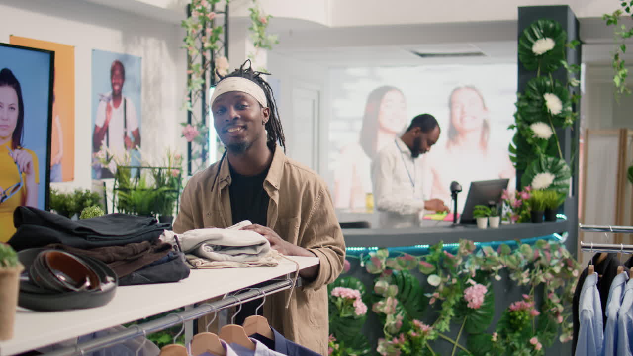 clientes tiendas en tienda de ropa elegante