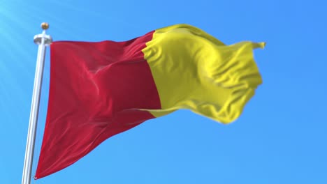 bandera de la ciudad belga de lieja, en la provincia de lieja. bélgica. bucle