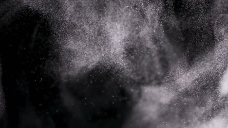 powder isolated on black background