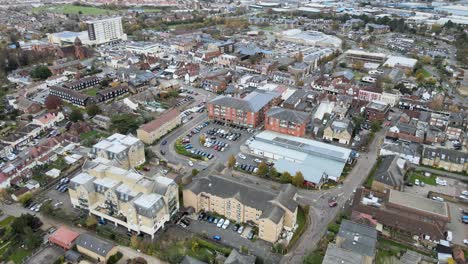 hoddesdon hertfordshire uk pull back reveal aerial from drone view