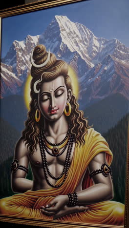 painting of lord shiva in meditation
