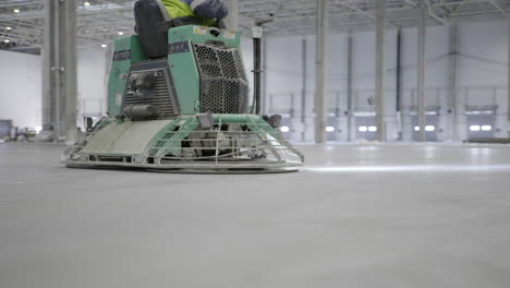 concrete floor finishing in a warehouse