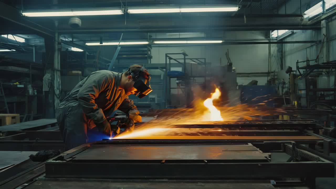 Trabajos de soldadura en taller industrial