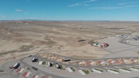 Casino-campground-outside-of-Albuquerque,-New-Mexico,-USA