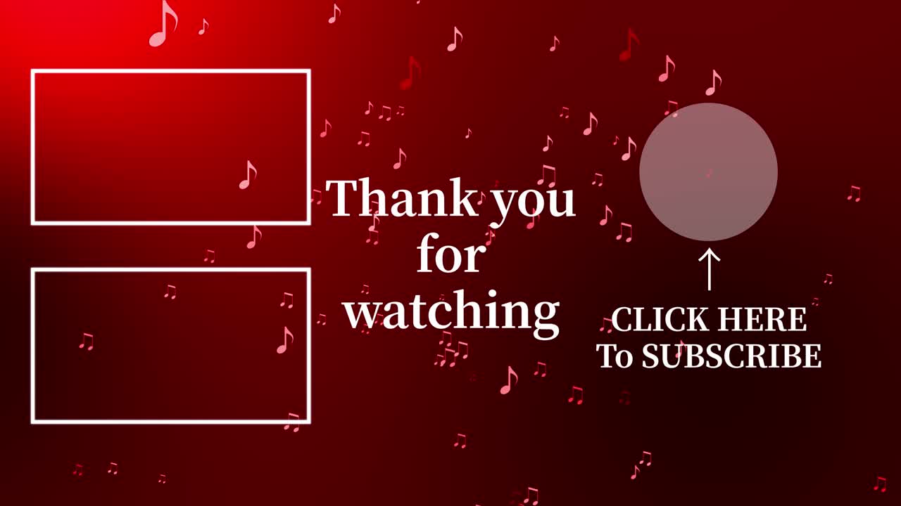 음악적 노트 입자 분류 엔드 카드 엔딩 스크린 모션 그래픽