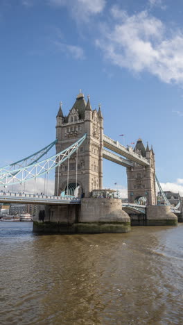 timelapse of tower bridge, london in vertical