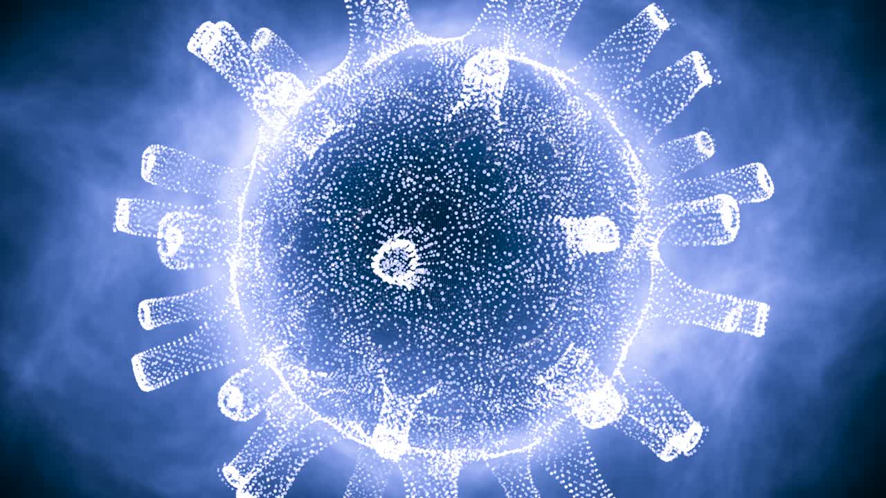 추상적인 모션 그래픽 - 회전 바이러스 (루프)