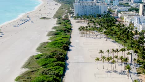 beautiful landscape of the coastline of south beach in miami beach, florida