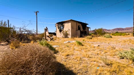 burned house in the desert
