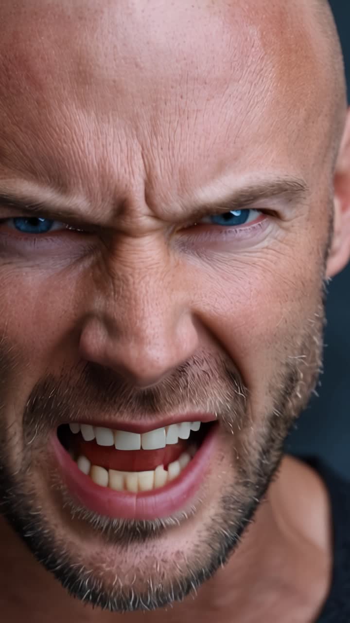 Ritratto intenso di un uomo frustrato che mostra emozioni pure con un'espressione fiera che evidenzia la sua determinazione e il suo tumulto interiore, catturato con dettagli mozzafiato.